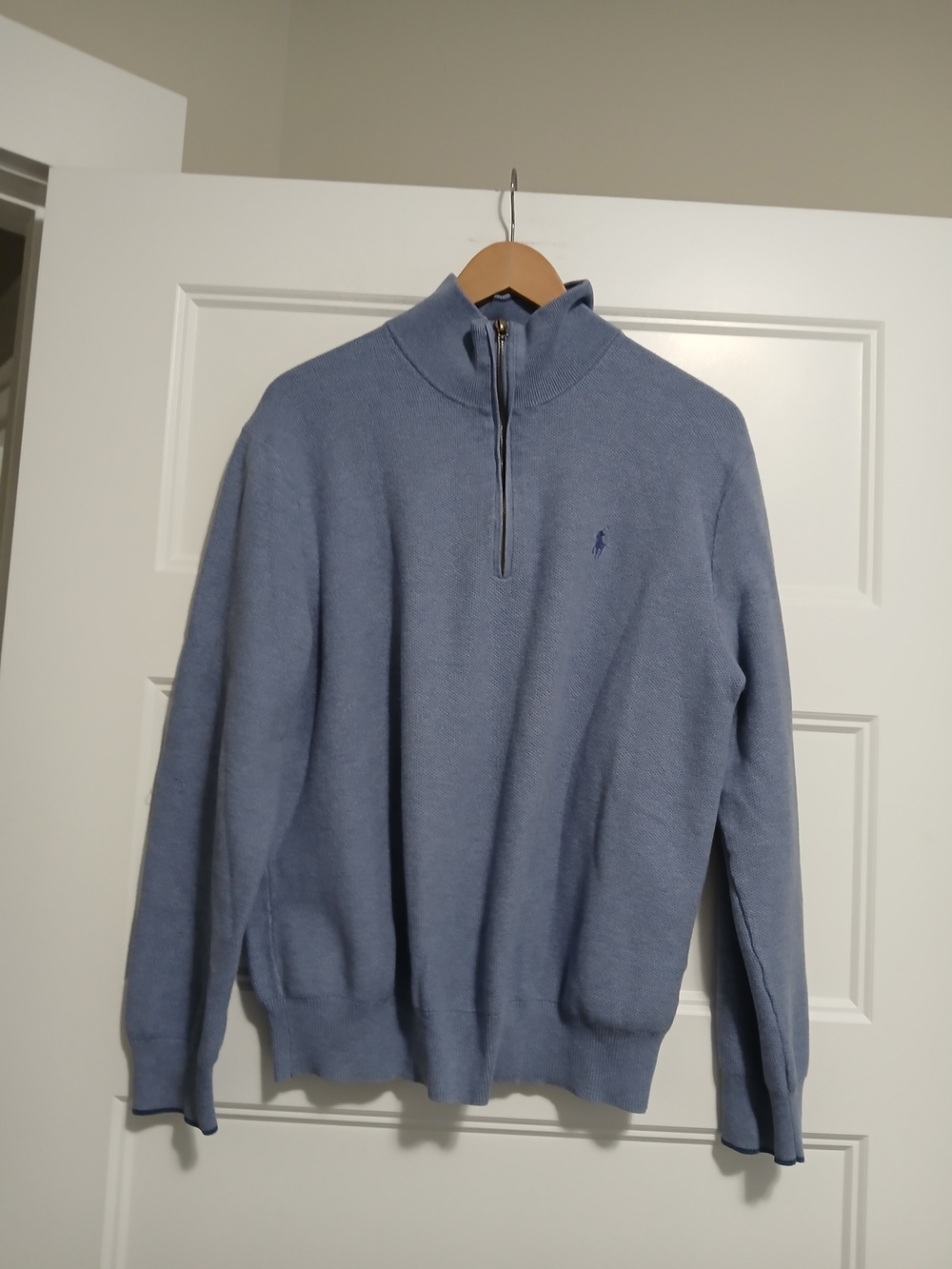 Polo by Ralph Lauren Men’s Light Blue Half-Zip Sweater Sz Large